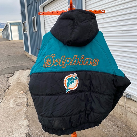 Vintage pro player NFL Miami dolphins Puffer jacket size large - Picture 6 of 12